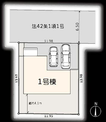 泉区和泉町新築戸建て　1号棟の区画図|区画図「泉区和泉町新築戸建て」