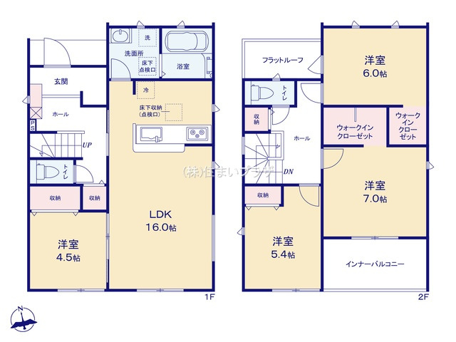 仲介手数料無料）一宮市萩原町第二・１号棟の間取り