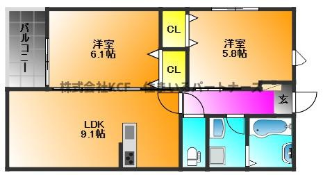 Leaf津福駅南の間取り