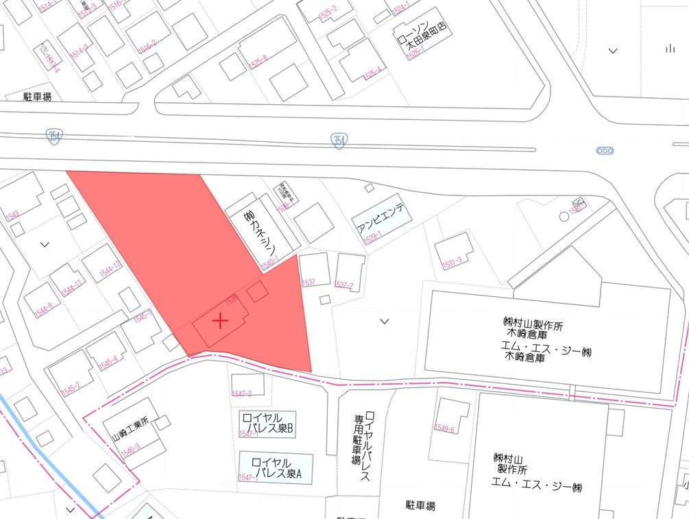 泉町売地の地図
