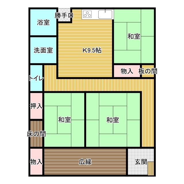 桐生市広沢町二丁目戸建の間取り