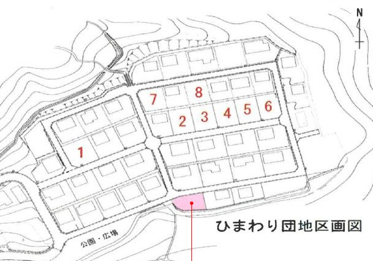 桐生市黒保根町ひまわり団地土地の区画図
