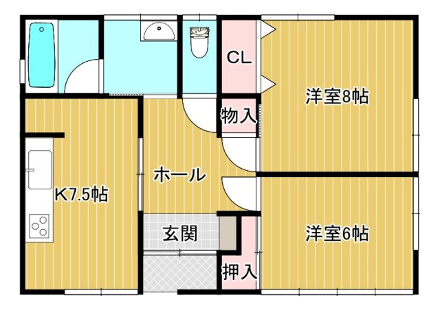 富岡市中高瀬の中古一戸建の間取り