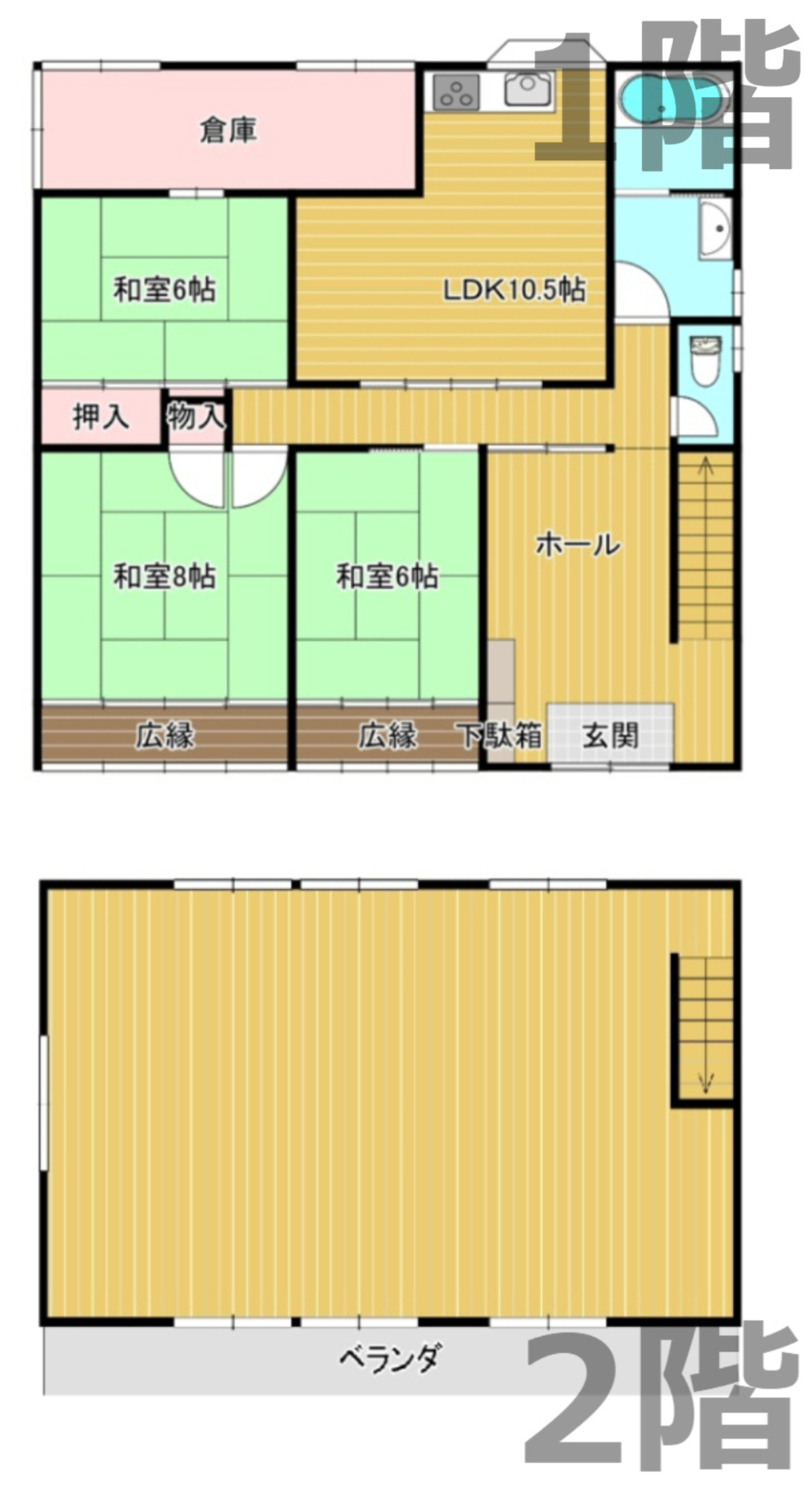 富岡市中高瀬の中古一戸建の間取り