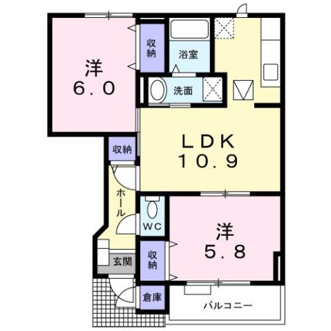 プリムヴェール　Ａの間取り