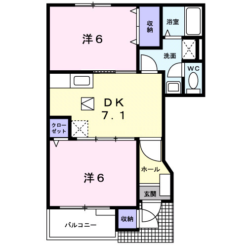 【間取り】 | ジュネス矢田Ⅲ