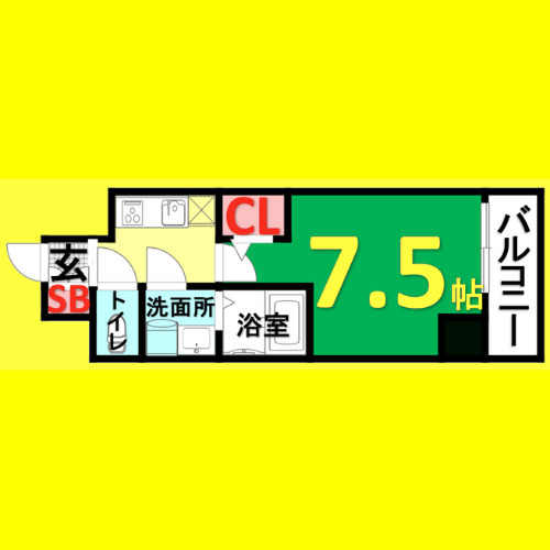 エスリード金山エクセア　名古屋市賃貸　仲介手数料無料の間取り