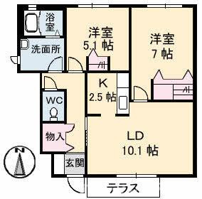 シャーメゾンS D棟の間取り