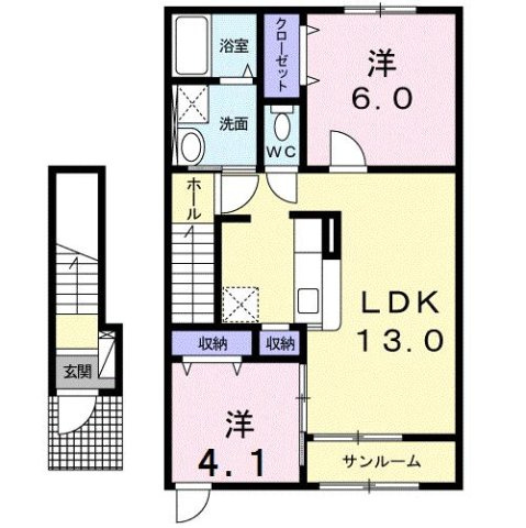 アルモニーＢの間取り
