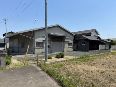【外観】 | 倉庫付き土地　船穂町水江　全1区画 | 土地外観です。
