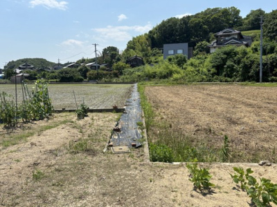 【外観】 | 倉庫付き土地　船穂町水江　全1区画 | 西側には排水のための水路あり。