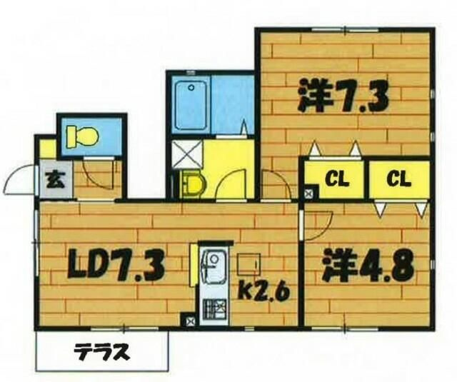 横浜市旭区市沢町のアパートの間取り