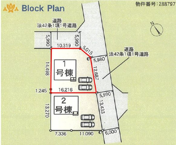 高崎市吉井町神保第２（全2棟）1号棟の区画図