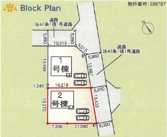 高崎市吉井町神保第２（全2棟）2号棟の区画図
