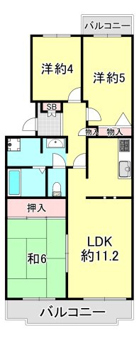 阪神打出浜マンションの間取り
