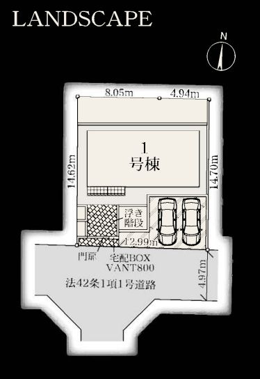 青葉区藤が丘1丁目新築戸建て　1号棟の間取り|区画図「青葉区藤が丘1丁目新築戸建て　1号棟」