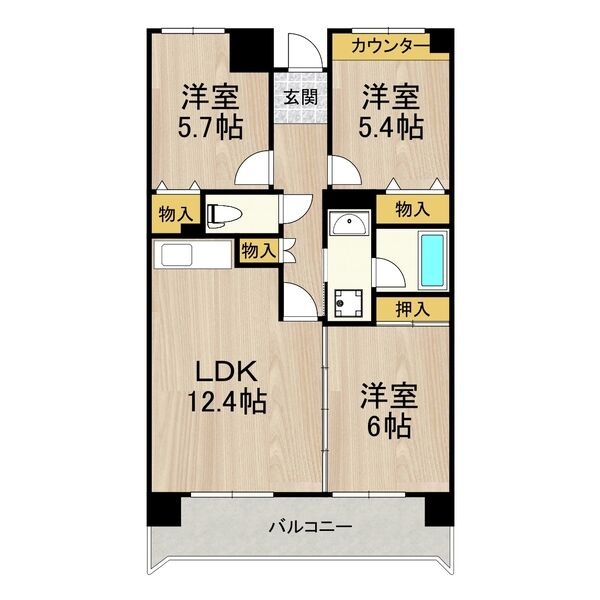 ボヌール御崎の間取り