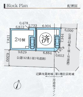 【仲介手数料０円】平塚市平塚3期　新築一戸建て　全2棟の区画図|平塚市平塚3期　新築一戸建て　全2棟