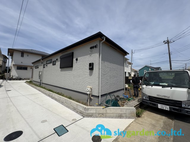 高座郡寒川町田端　新築平屋戸建　全１棟の外観|令和8年6月1日撮影（工事中）