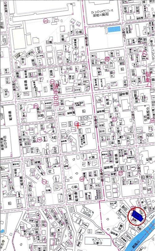 別府市上原町の地図