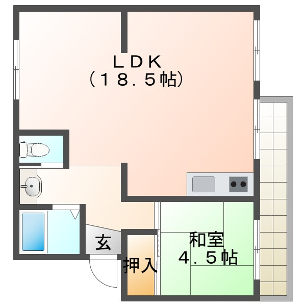 明舞第一団地2号棟の間取り