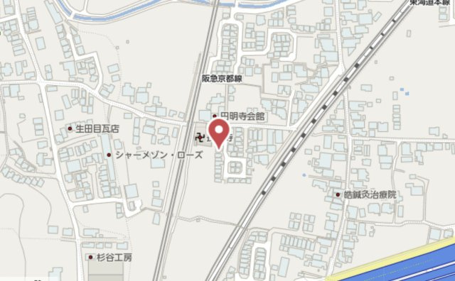 乙訓郡大山崎町円明寺佃　中古戸建の地図