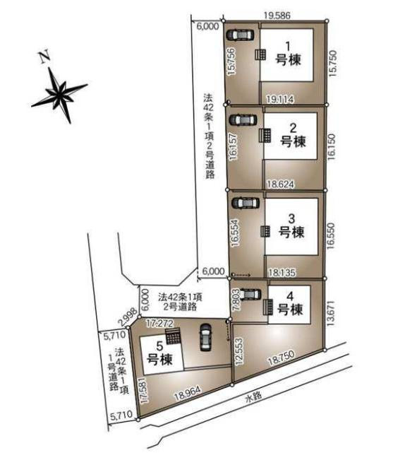加須市北下新井第6　新築一戸建て　04　クレイドルガーデンの間取り|全5棟