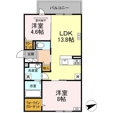 D-ROOM西熊本駅Ⅱの間取り