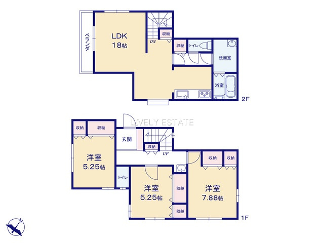 越谷市大字船渡 中古戸建の間取り