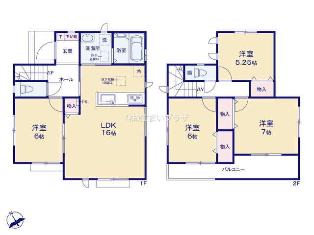 仲介手数料無料）一宮市萩原町高松１４番A号棟の間取り
