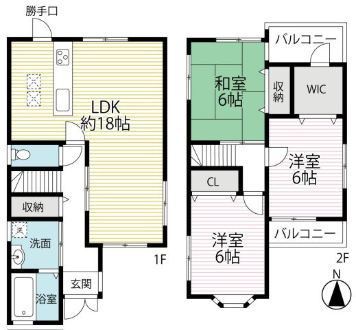 ◆２０２６年５月リフォーム完了◆リビング広々１８帖◆収納豊富◆宇治市伊勢田町中荒の間取り
