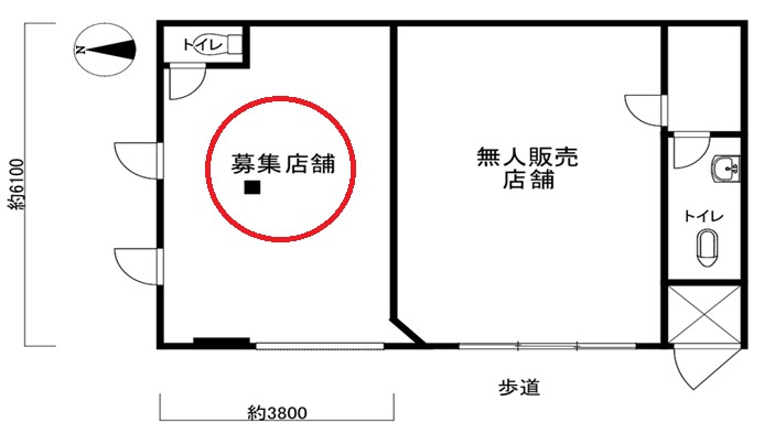 鮎川店舗の間取り