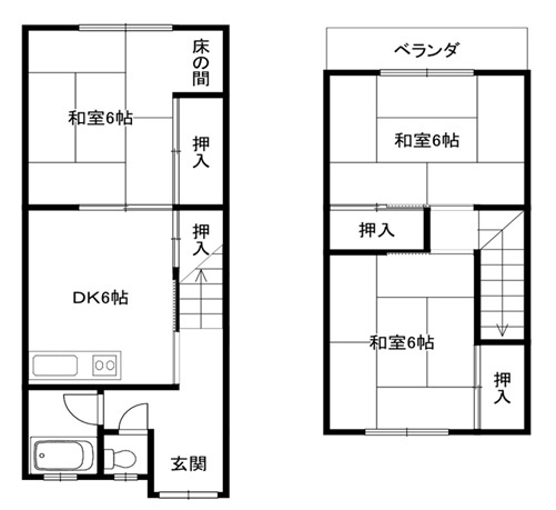 西脇貸家６戸１の間取り