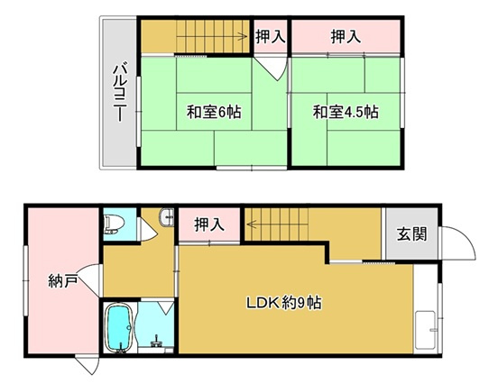 中河原貸家（2戸1）の間取り