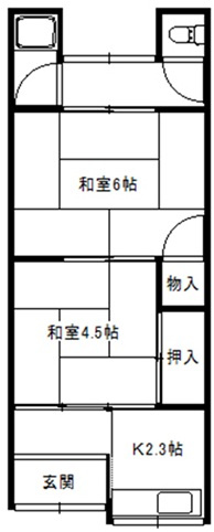 井道貸家の間取り
