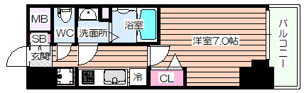 【間取り】 | プレサンス福島吉野ミナージ