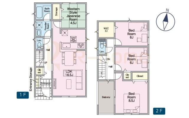 古河市大山第8　新築戸建て　1号棟の間取り|4LDK＋WIC、土地面積187.15m2、建物面積98.82m2