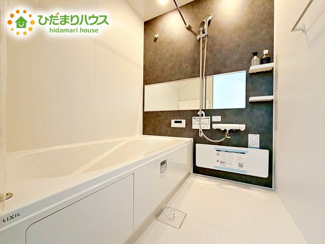 【浴室】 | 水戸市渡里町4期　新築戸建 | 今日も１日お疲れでした。広いお風呂で疲れを癒してください。