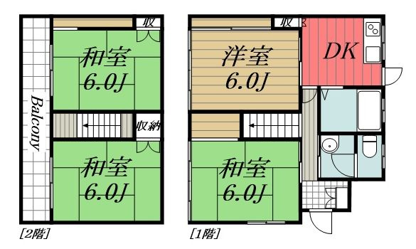 【間取り】 | 中央区花輪町貸家/14-10