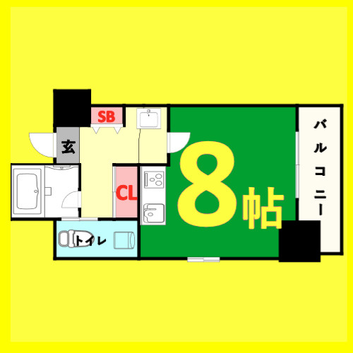 ル・ブルー鶴舞　名古屋市賃貸　仲介手数料無料の間取り