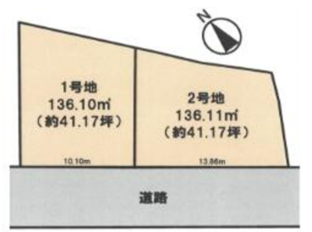 明石市二見町福里　1号地　土地の土地図|●年中無休：当日予約可●南西向きで敷地は約41坪！間口も広く、陽当り・通風良好！
