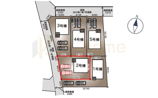 古河市大山第8　新築戸建て　2号棟の区画図|大きなお買い物だからこそ、メリット・デメリットを伝えさせて頂きます。
R-homeにお任せください♪