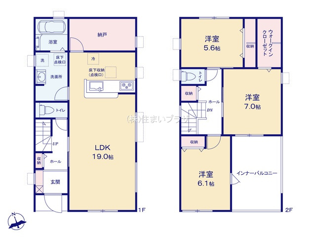 仲介手数料無料）一宮市小信中島第５・２号棟の間取り