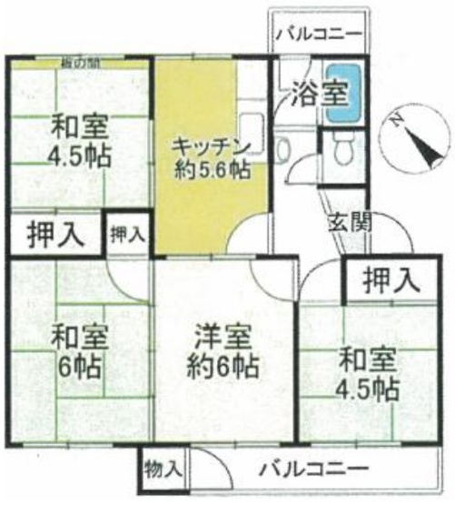 【間取り】 | 狩口台住宅41号棟