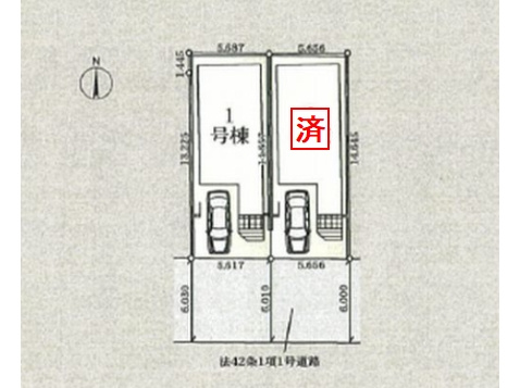 【区画図】 | 【仲介手数料０円】相模原市中央区横山台第12　新築一戸建て　1号棟　全2棟 | 相模原市中央区横山台第12　新築一戸建て　全2棟