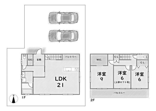 【土地図＋建物プラン例】 | 下津林大般若町　建築条件付き売土地