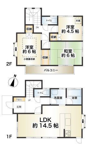 南向きからの陽当たり良好／瀬谷区北新の間取り