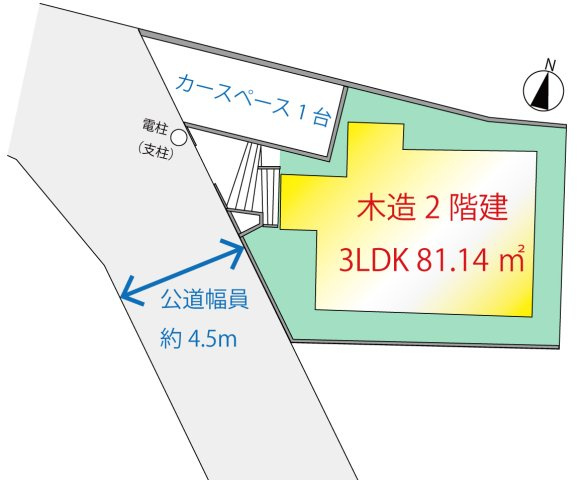 南向きからの陽当たり良好／瀬谷区北新の区画図