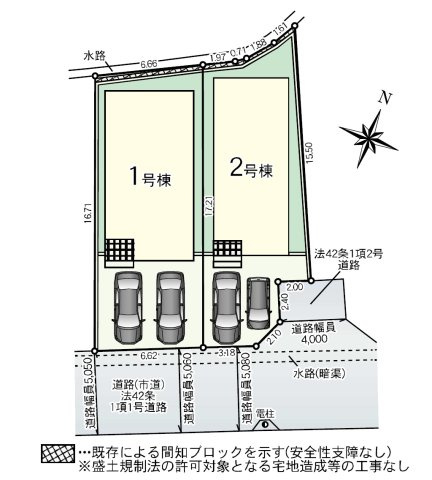 大野城市上大利3丁目第5-2棟（2号棟）の区画図|配置図（2号棟）