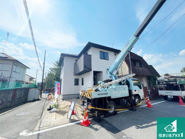 京都市伏見区醍醐岸ノ上町　第1期　新築一戸建ての外観|周辺は落ち着いた街並みの住宅地！子育てがしやすい住環境です！まだ未完成ですが、現地でしかわからない事もございます。是非一度ご覧ください。